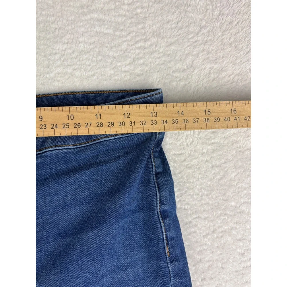 Free People Bell Bottom Jeans High Rise Raw Hem Dark Wash Denim Flare W 27R - Picture 4 of 13